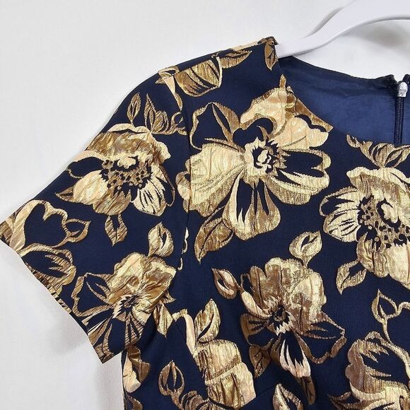 Shoshanna Florin Brocade Mermaid Cocktail Dress in Navy - Size 4 - Picture 3 of 8